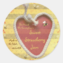 Sweet Strawberry Jam Round Sticker