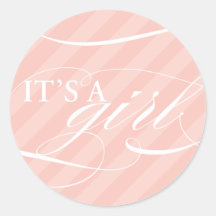 Sweet Stripes- It's a Girl Sticker
