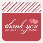 Sweet Stripes Personalized Thank You Sticker