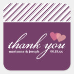 Sweet Stripes Personalized Thank You Sticker