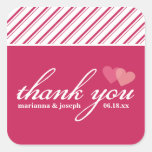 Sweet Stripes Personalized Thank You Sticker