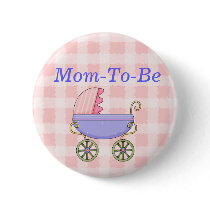 Sweet Stroller Baby Shower Mommy Pin Button