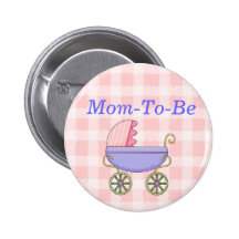 Sweet Stroller Baby Shower Mommy Pin Button