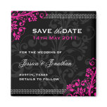 Sweet Swirls Save the Date Magnet (hot pink)