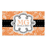 Sweet Tangerine Orange Paisley Calling Card Business Card