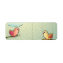 sweet tweet birds and clouds design custom return address labels
