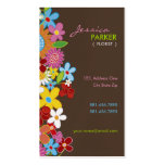 Sweet Whimsical Spring Flowers Colorful Garden Business Cards