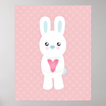 Sweet White Bunny Poster