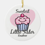 Sweetest Little Sister Personalized Ornament