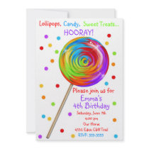Sweetie Pop Lollipop Birthday Invitations