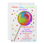 Sweetie Pop Lollipop Birthday Invitations