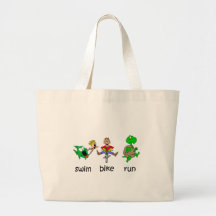 Swim Bike Run Canvas Bags