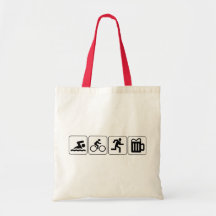 Swim Bike Run Drink Canvas Bag