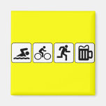 Swim Bike Run Drink Fridge Magnet
