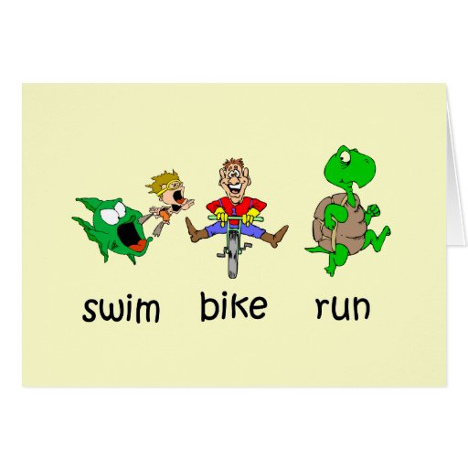 Swim Bike Run Greeting Card