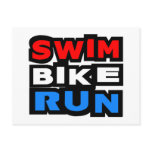 Swim Bike Run Postcard