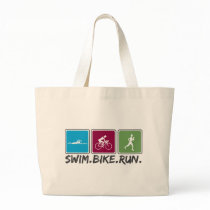 swim bike run (triathlon) tote bags