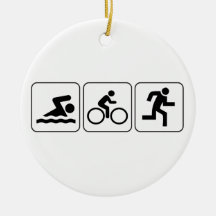 Swim, Bike, Run - Triathlon Christmas Ornament