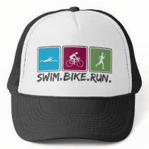 swim bike run (triathlon) hats