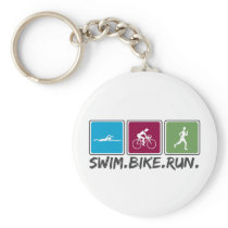 swim bike run (triathlon) keychain