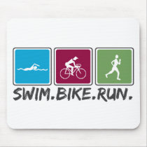 swim bike run (triathlon) mousepads