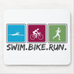 swim bike run (triathlon) mousepads