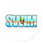 Swim Butterfly Round Sticker