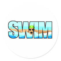 Swim Butterfly Round Sticker