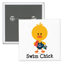 Swim Chick Pinback Buttons
