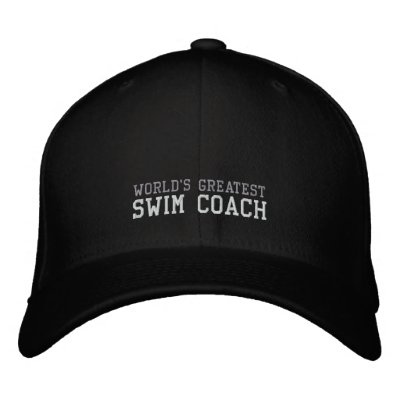 Swim Coach, World's Greatest Hat Embroidered Baseball Caps