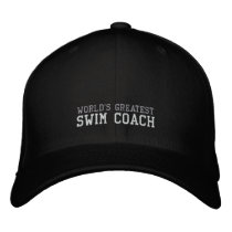 Swim Coach, World's Greatest Hat Embroidered Baseball Caps