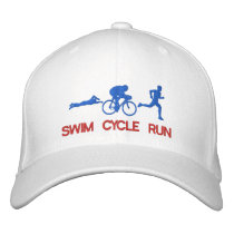 Swim Cycle Run Triathlete Triathlon Sports Embroidered Hats