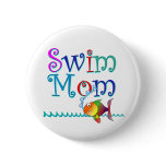 Swim Mom Pinback Buttons