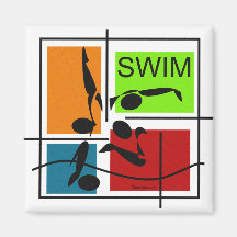 Swim Quartet Refrigerator Magnet