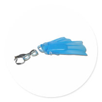 SwimGogglesFlippers103110 Sticker