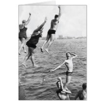 Swiming at the Pier Greeting Card - 1780264