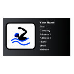 Swimmer Logo Customizable Black Business Card