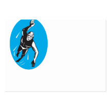 Swimmer Swimming Retro Business Card Template