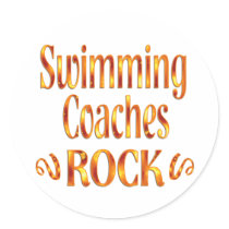 Swimming Coaches Rock Round Sticker