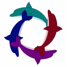 Swimming Dolphins Cut Out