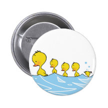 Swimming duck family button