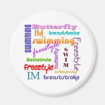 Swimming Everywhere Fridge Magnets