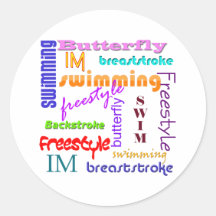 Swimming Everywhere Round Sticker