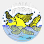 Swimming Fish Round Stickers