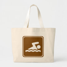 Swimming Highway Sign Canvas Bag