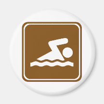 Swimming Highway Sign Magnet