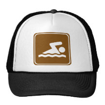 Swimming Highway Sign Mesh Hat