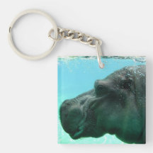 Swimming Hippo Acrylic Keychain