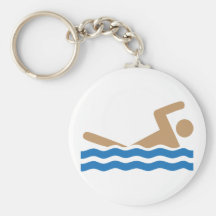 Swimming icon pictograph in colour key chain