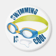 SWIMMING IS COOL REFRIGERATOR MAGNET